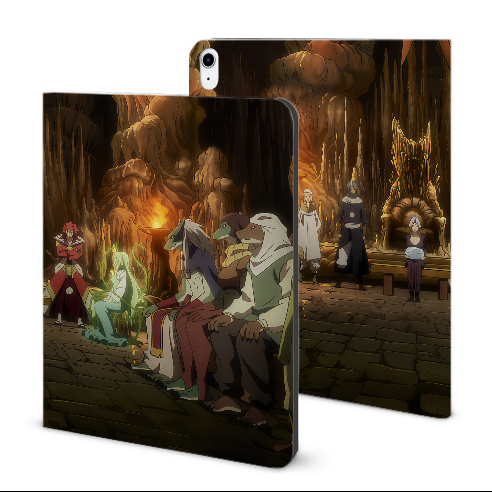 （画像用） 転スラ Regarding Reincarnated to Slime IPad ケース ブック型 PUレザー TPU 耐衝撃 軽量 薄型 ペン収納なし 全面保護 IPad 各モデル対応